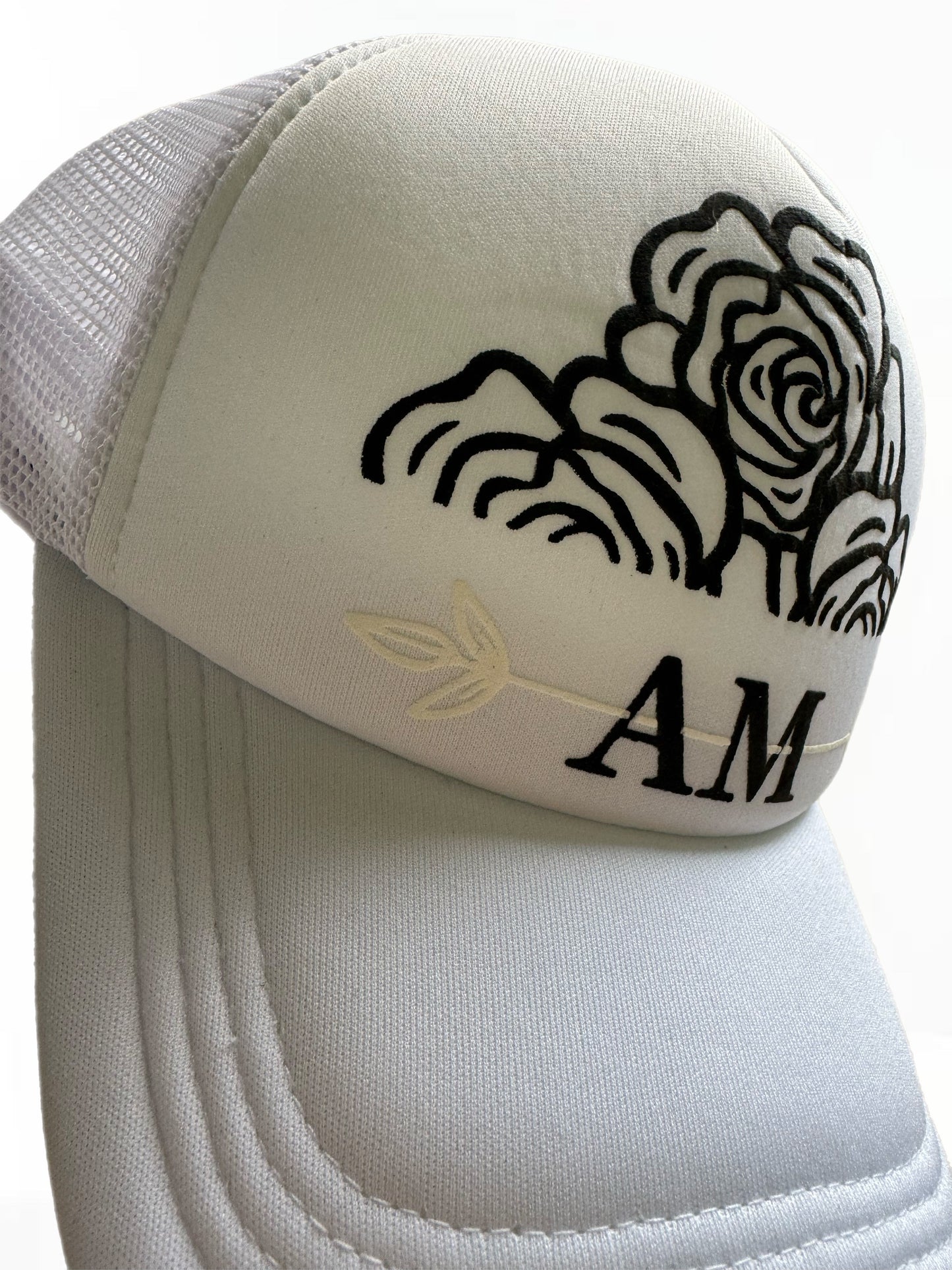 AM Divided Trucker Hat White